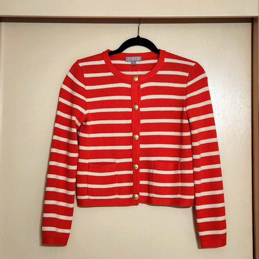 NWT J. Crew Emilie Sweater Lady Jacket in Stripe